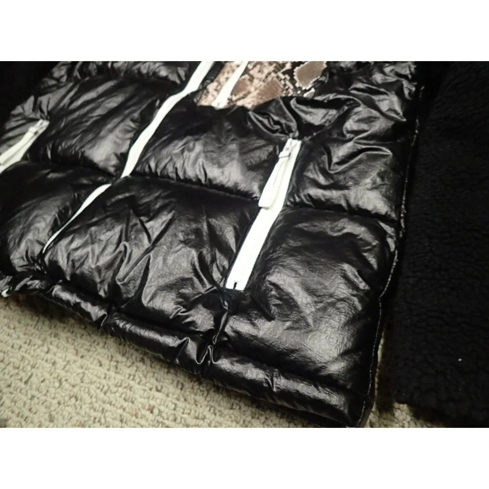 Marc New York Performance‎ Puffer Jacket Womens XL Black Excellent Mixed Media